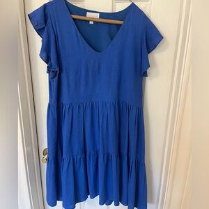 Blue Linen Dress -Sugar Lips